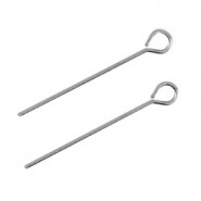 Roestvrij stalen (RVS) Kettelstiften 50mm Antiek zilver